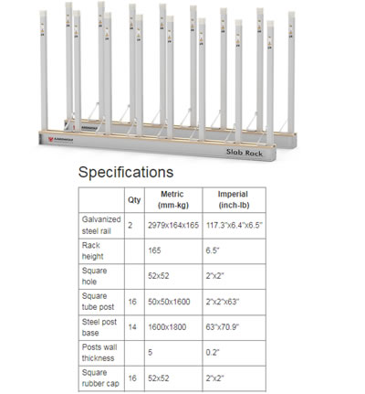[ASR0109] RACK for Slabs KIT (Pole 6.5" Height) AARDWOLF